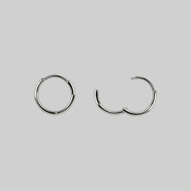 FLAPPER. Gatsby Garnet & Sword Hoop Earrings - Silver FLAPPER. Gatsby Garnet & Sword Hoop Earrings - Silver