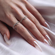 roots ring silver band