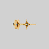star blue abalone shell ring gold gothic