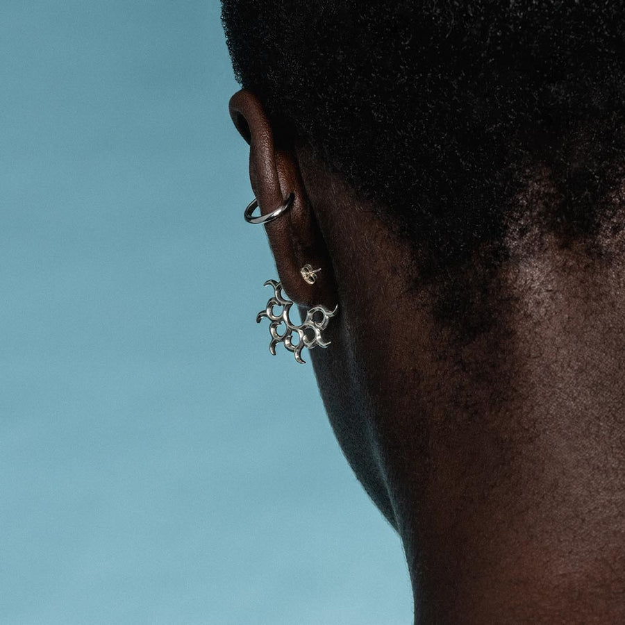 ANDROMEDA. Pinwheel Hoop Earrings - Silver silver hoop earrings