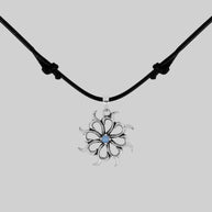 gemstone cord necklace silver