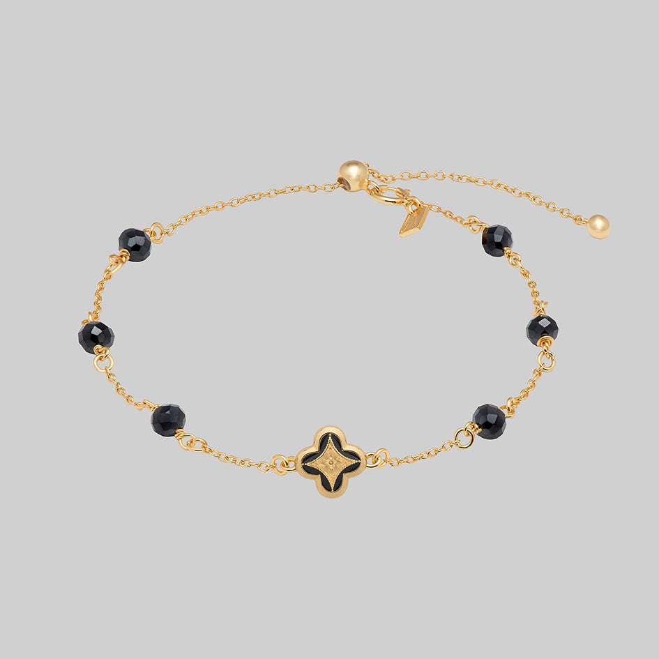 gold gothic bead chain bracelet