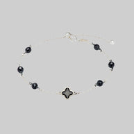 silver gothic vintage black bead bracelet