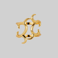 abstract open waves ring gold