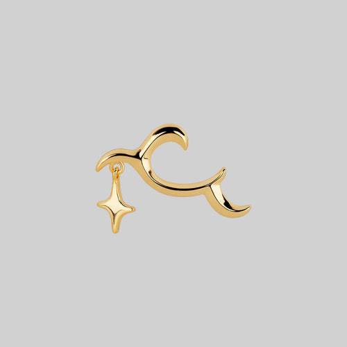 ASTRA. Abstract Waves & Stars Earrings - Gold