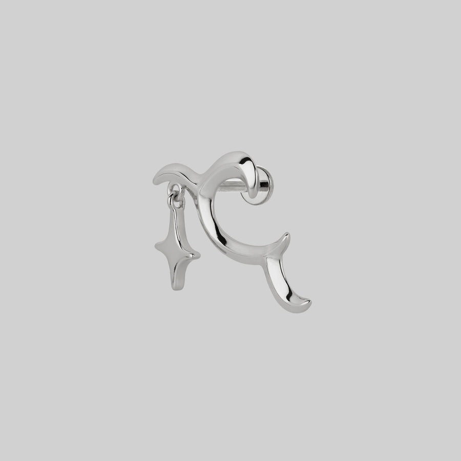 ASTRA. Abstract Waves & Star Stud Earring - Silver abstract waves star stud earring silver