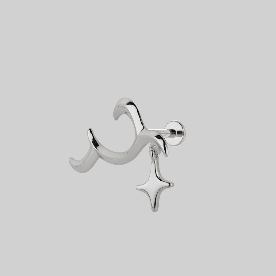 ASTRA. Abstract Waves & Star Stud Earring - Silver abstract waves star stud earring silver