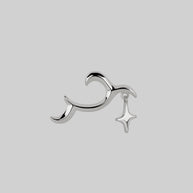 abstract waves star stud earring silver