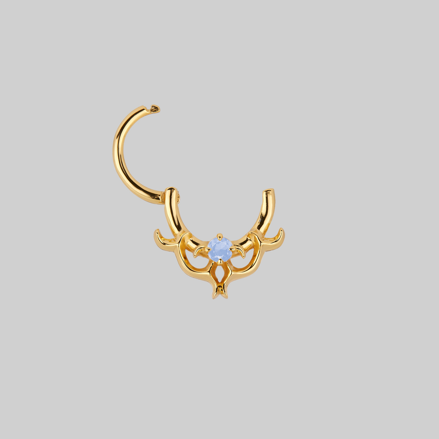 AURORA. Cosmic Waves Opalite Septum Clicker Ring - Gold AURORA. Cosmic Waves Opalite Septum Clicker Ring - Gold