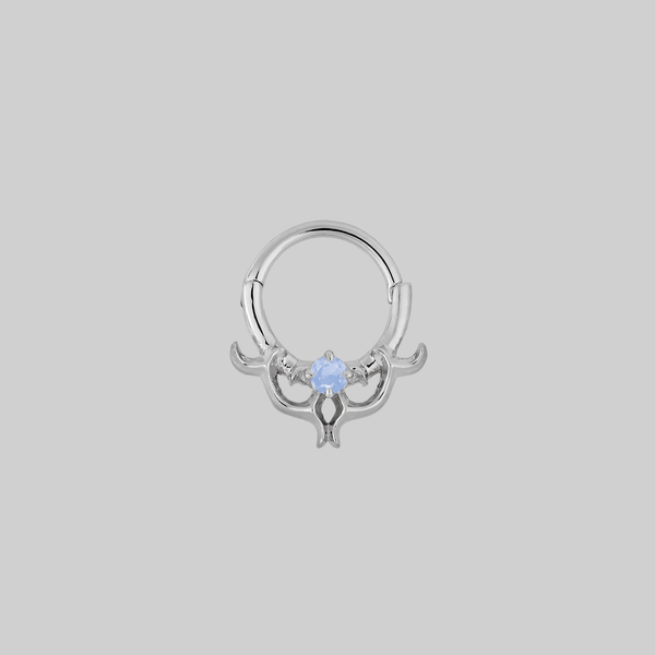 AURORA. Cosmic Waves Opalite Septum Clicker Ring - Silver