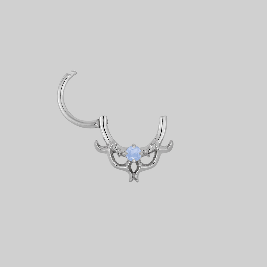 AURORA. Cosmic Waves Opalite Septum Clicker Ring - Silver AURORA. Cosmic Waves Opalite Septum Clicker Ring - Silver
