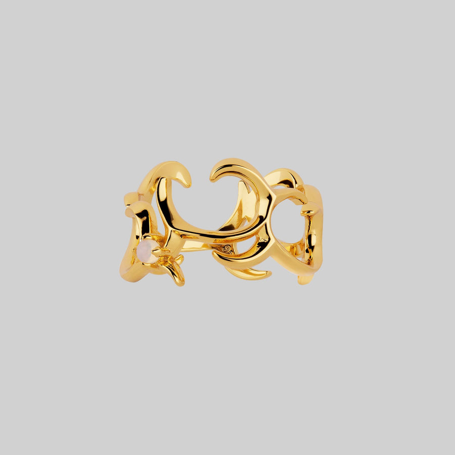 AURORA. Cosmic Waves Opalite Ring - Gold cosmic waves opalite ring gold