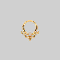 cosmic waves opalite septum clicker ring gold