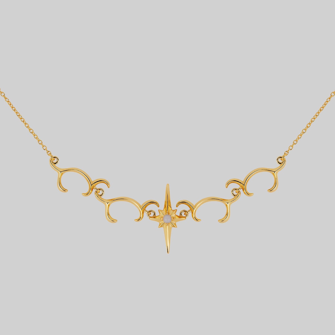 star and waves opalite necklace gold