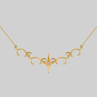 star and waves opalite necklace gold