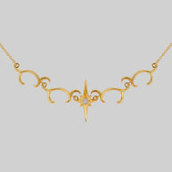 star and waves opalite necklace gold