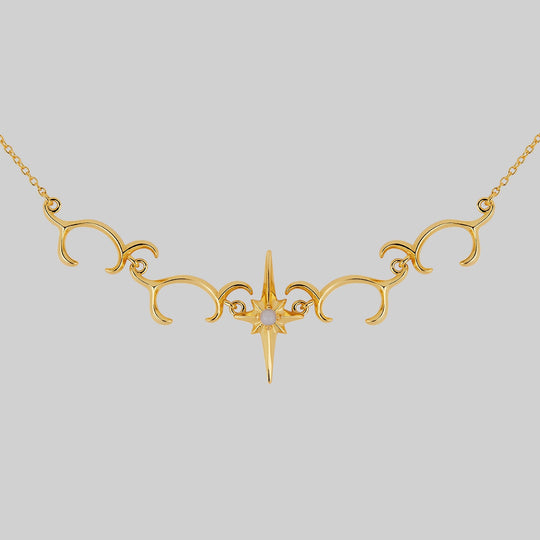 CASSIUS. Star Flare & Waves Opalite Necklace - Gold