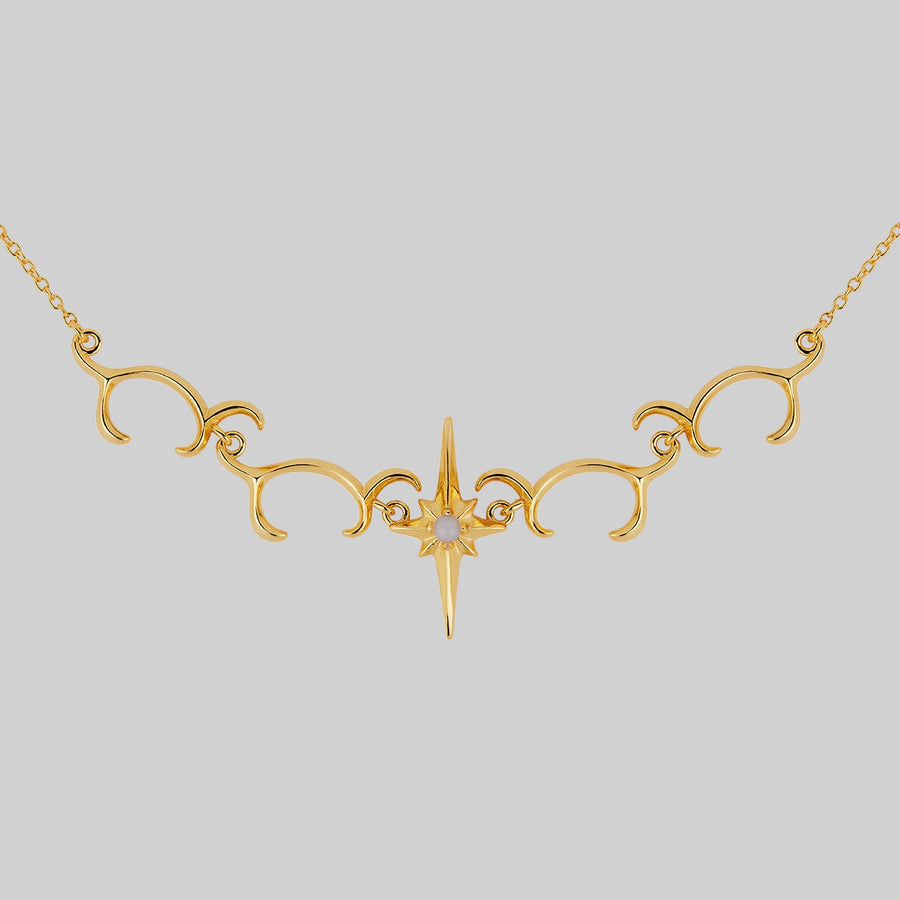 star and waves opalite necklace gold