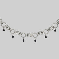 silver chunky agate gothic chain necklace
