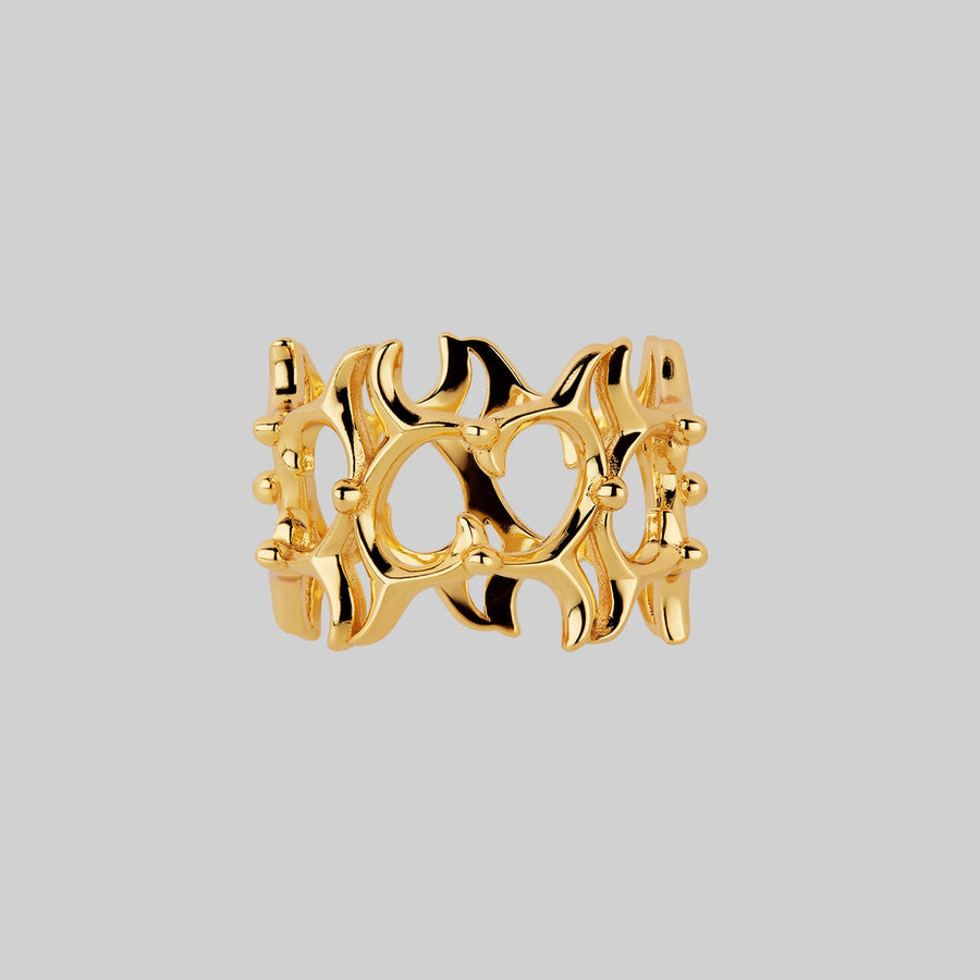 CETUS. Cosmic Waves Band Ring - Gold cosmic waves band ring gold
