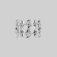 cosmic waves band ring silver