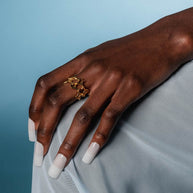 CETUS. Cosmic Waves Band Ring - Gold