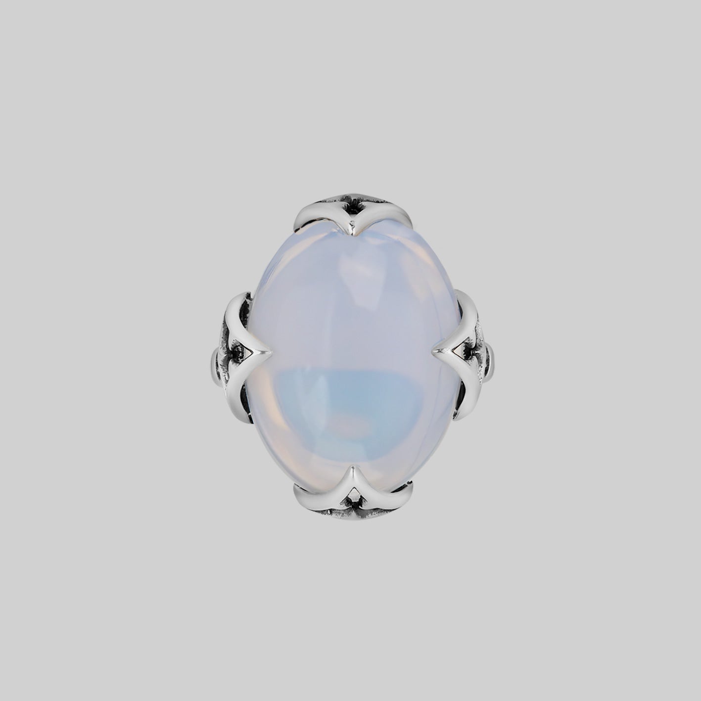 gothic galaxy opalite ring silver