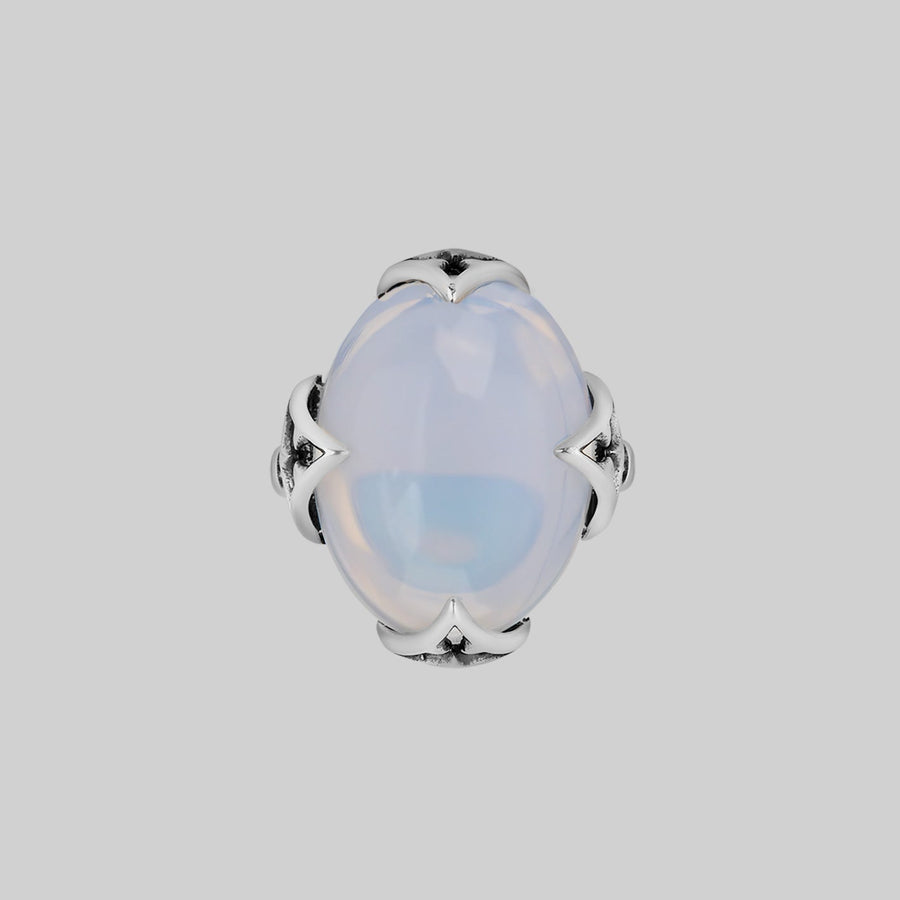 CIRCINUS. Gothic Galaxy Ring - Silver gothic galaxy opalite ring silver