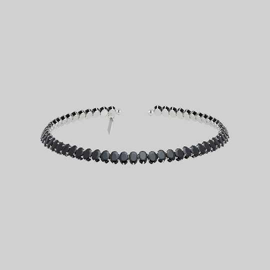 CIRQUE. Black CZ Torque Collar - Silver