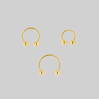 gold multipack simple earrings
