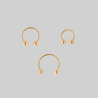 Gold titanium barbell septum ring 0.8mm pack of three