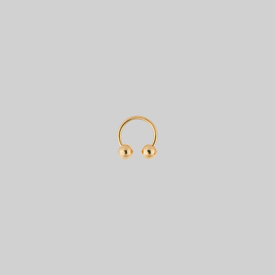 CLEO. Circular Titanium Barbell Ring - Gold