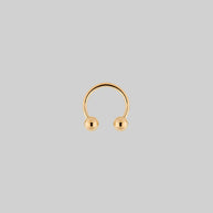 Gold titanium barbell septum ring 1.2mm x 10mm