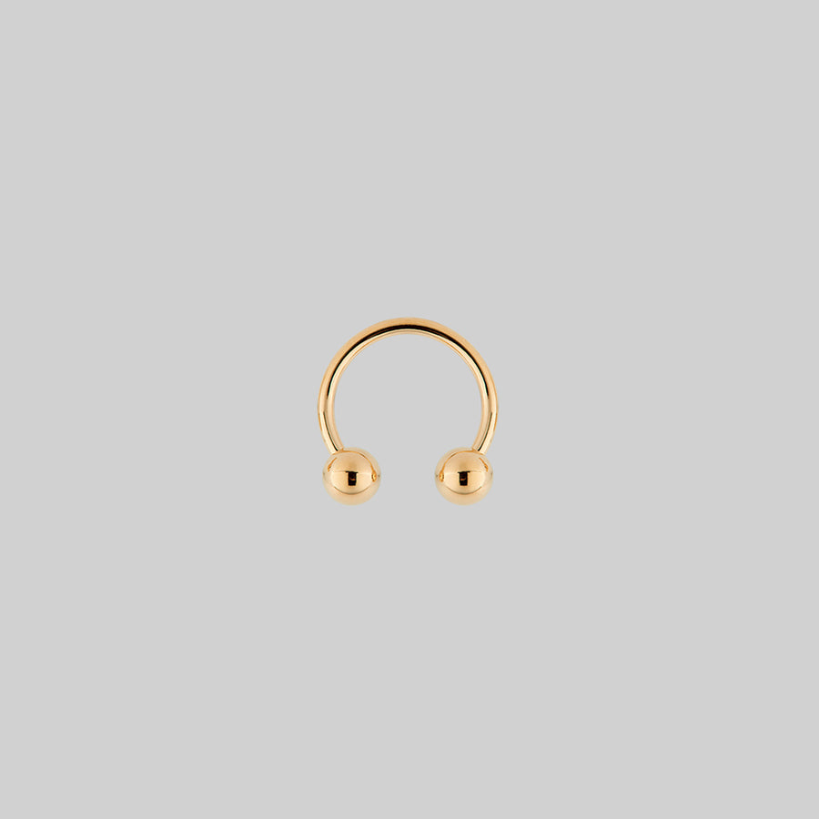 CLEO. Circular Titanium Barbell Ring - Gold Gold titanium barbell septum ring 1.2mm x 10mm