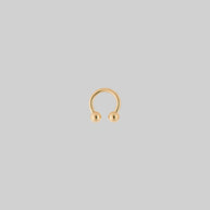 Gold titanium barbell septum ring 1.2mm x 6mm