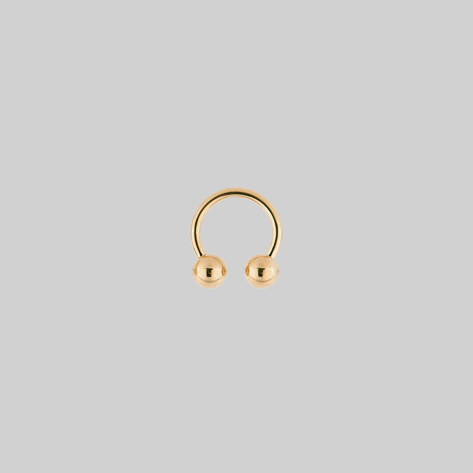 Gold titanium barbell septum ring 1.2mm x 8mm