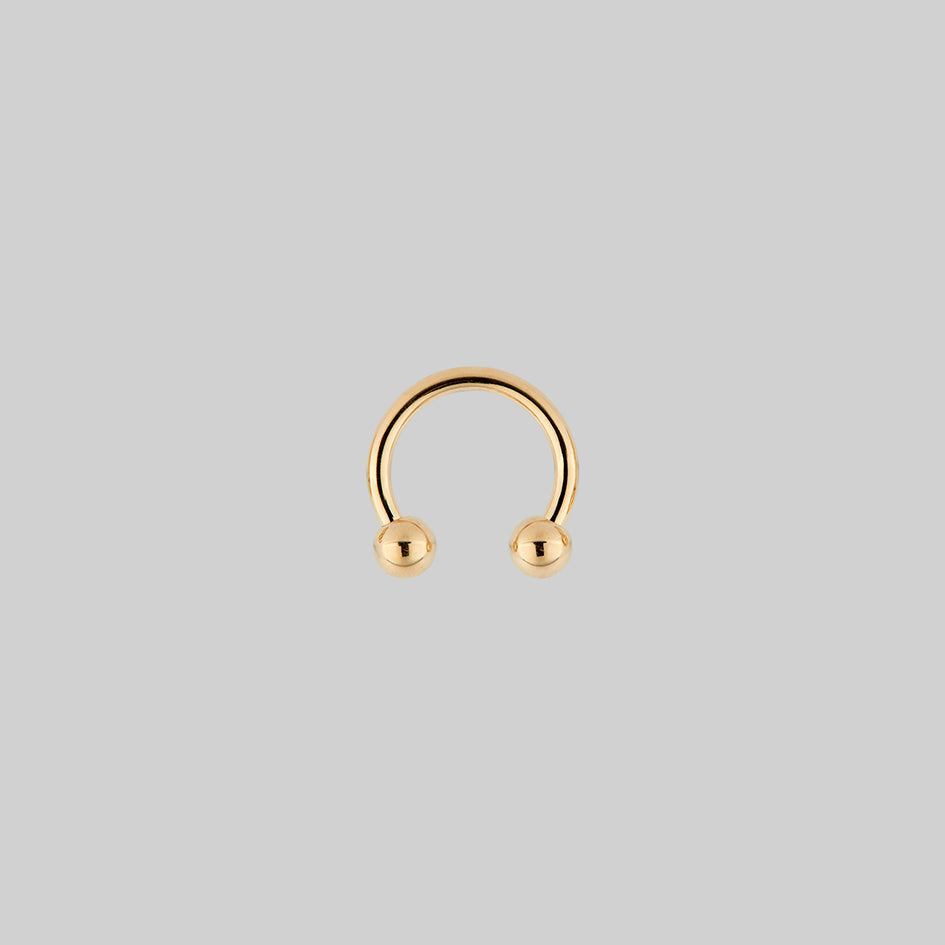 Gold titanium barbell septum ring 1.6mm x 10mm