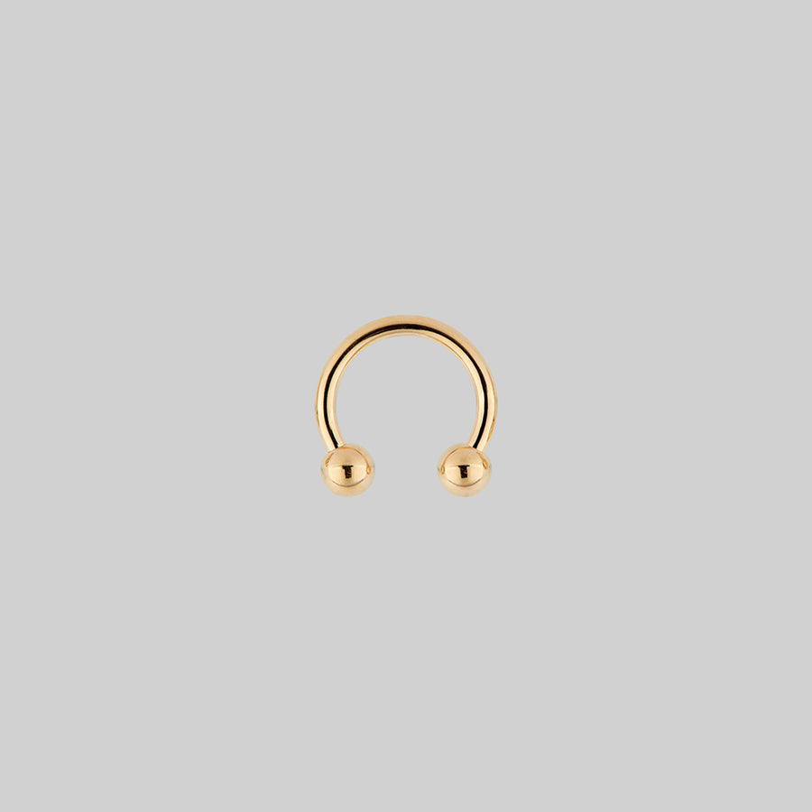 CLEO. Circular Titanium Barbell Ring - Gold Gold titanium barbell septum ring 1.6mm x 10mm