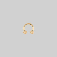 Gold titanium barbell septum ring 1.6mm x 8mm