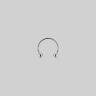 small barbell hoop earring