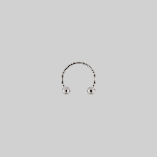 CLEO. Circular Titanium Barbell Ring - Silver