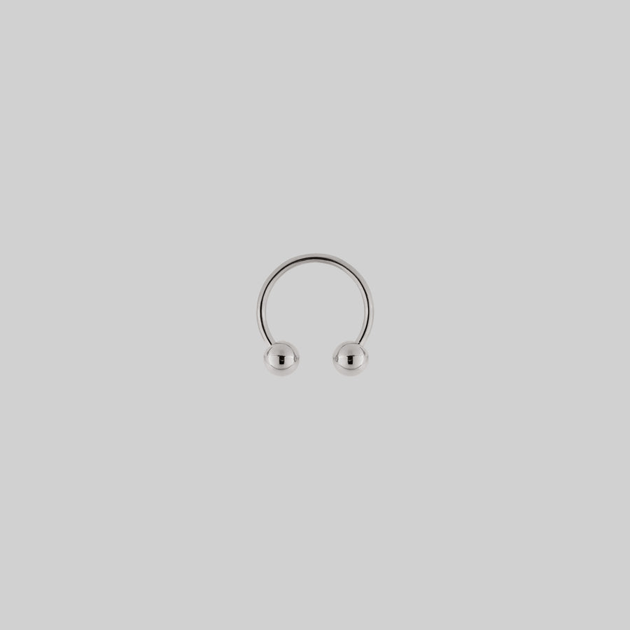 CLEO. Circular Titanium Barbell Ring - Silver barbell septum and cartilage hoop