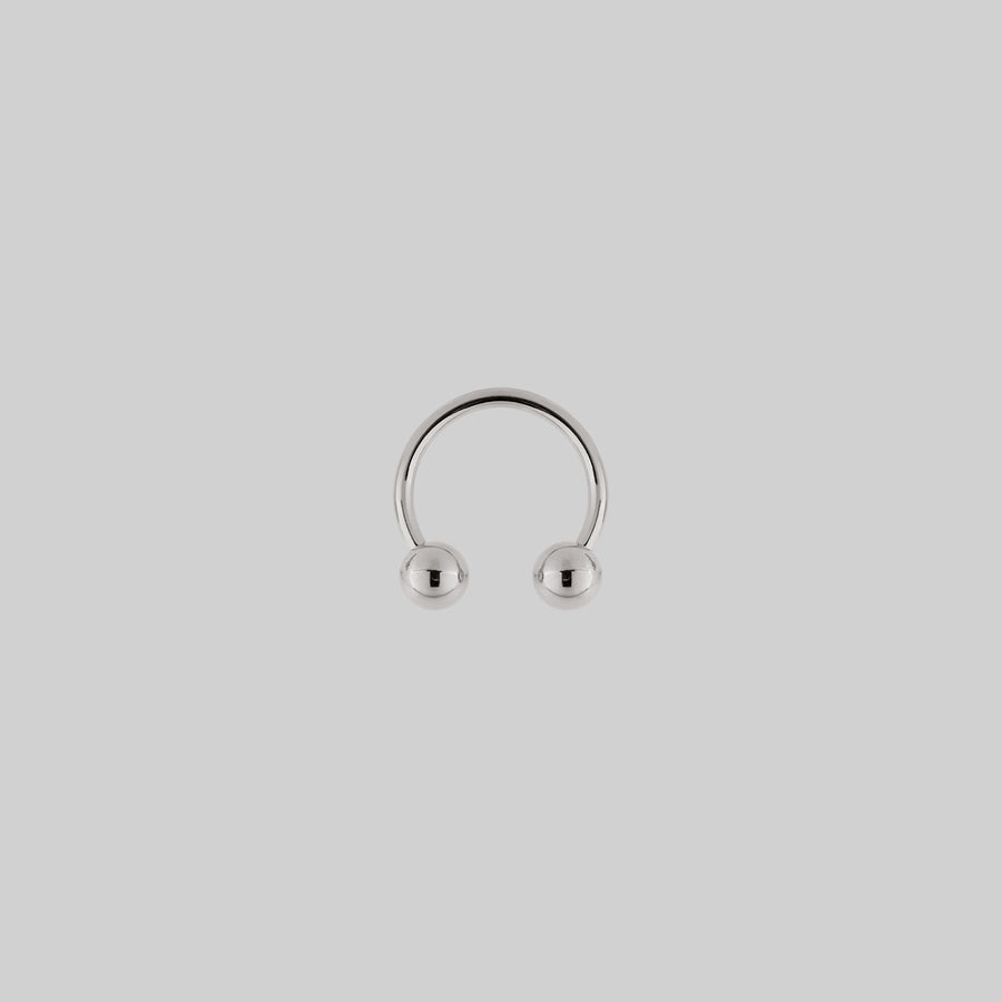 CLEO. Circular Titanium Barbell Ring - Silver simple barbell cartilage hoop