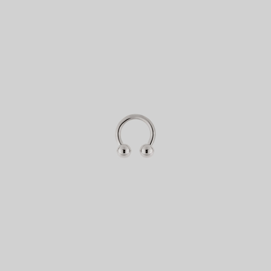 CLEO. Circular Titanium Barbell Ring - Silver small simple cartilage earring