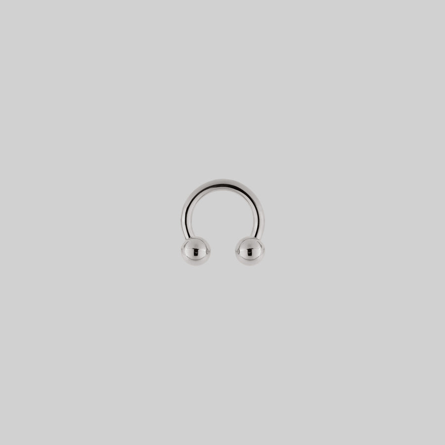 CLEO. Circular Titanium Barbell Ring - Silver small simple septum bull ring