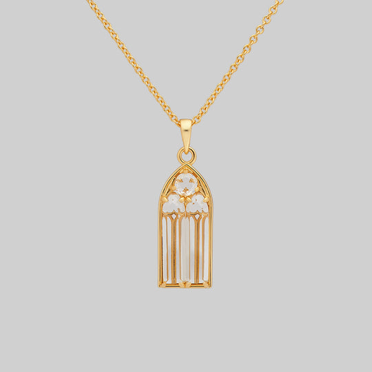 CLERESTORY. Cathedral Glass Window Necklace - Gold