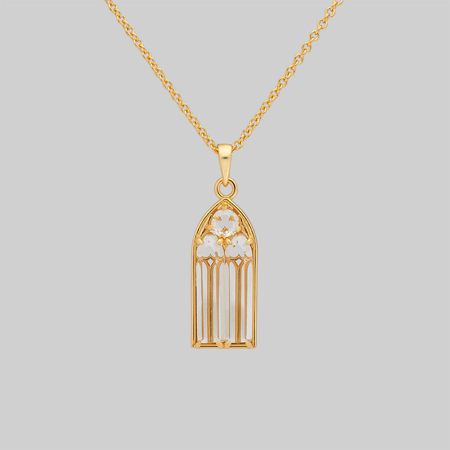 CLERESTORY. Cathedral Glass Window Necklace - Gold