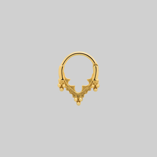 RELIQUARY. Cathedral Arch Septum Clicker Ring - Gold
