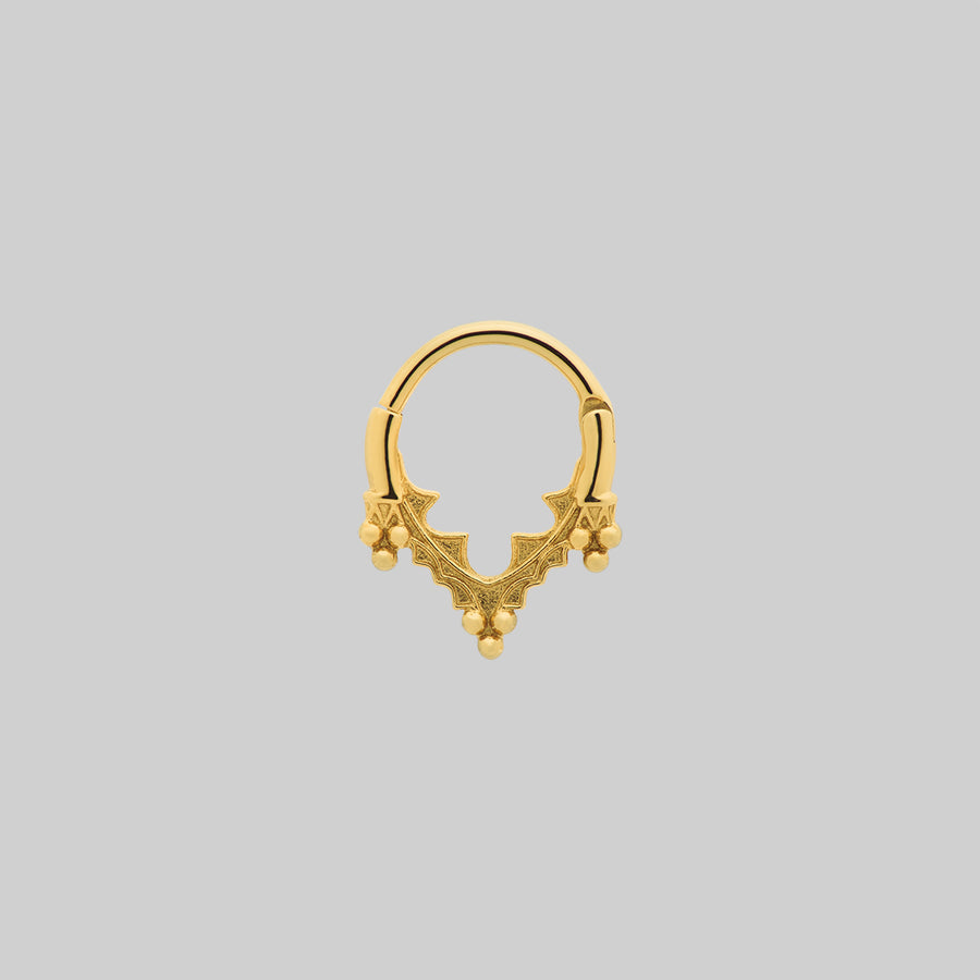 Gothic Cathedral Arch Septum Clicker Ring Gold