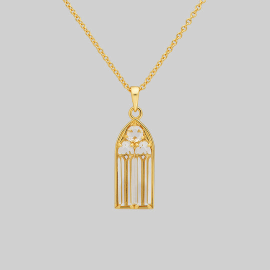 CLERESTORY. Cathedral Glass Window Necklace - Gold